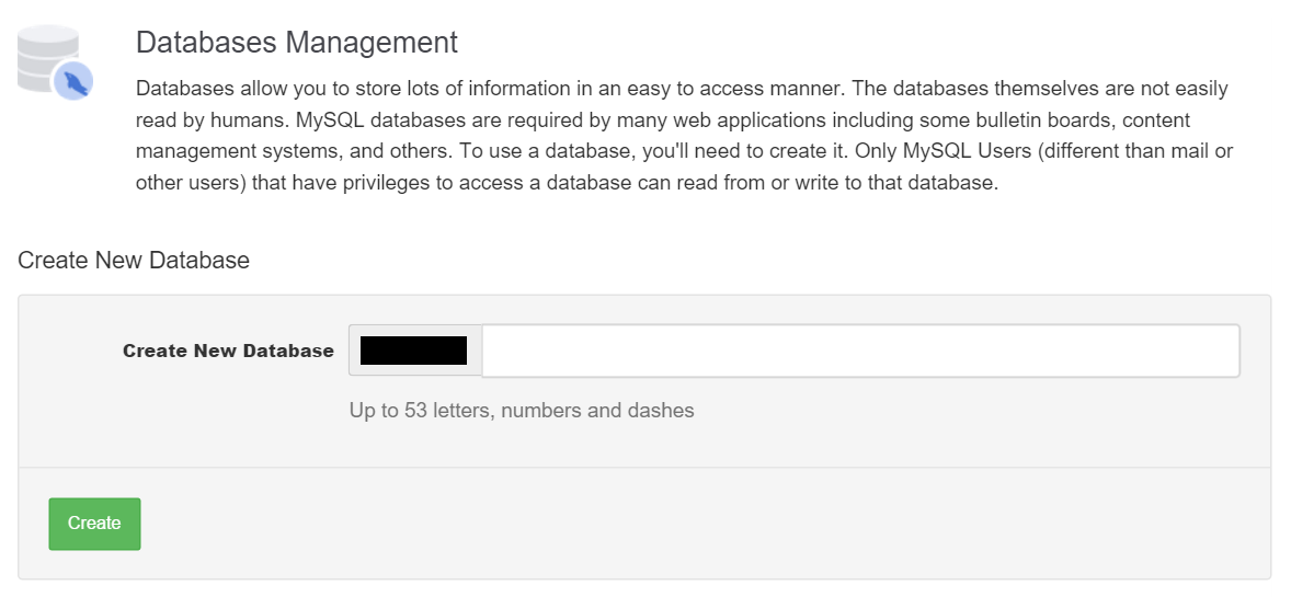 Database aanmaken