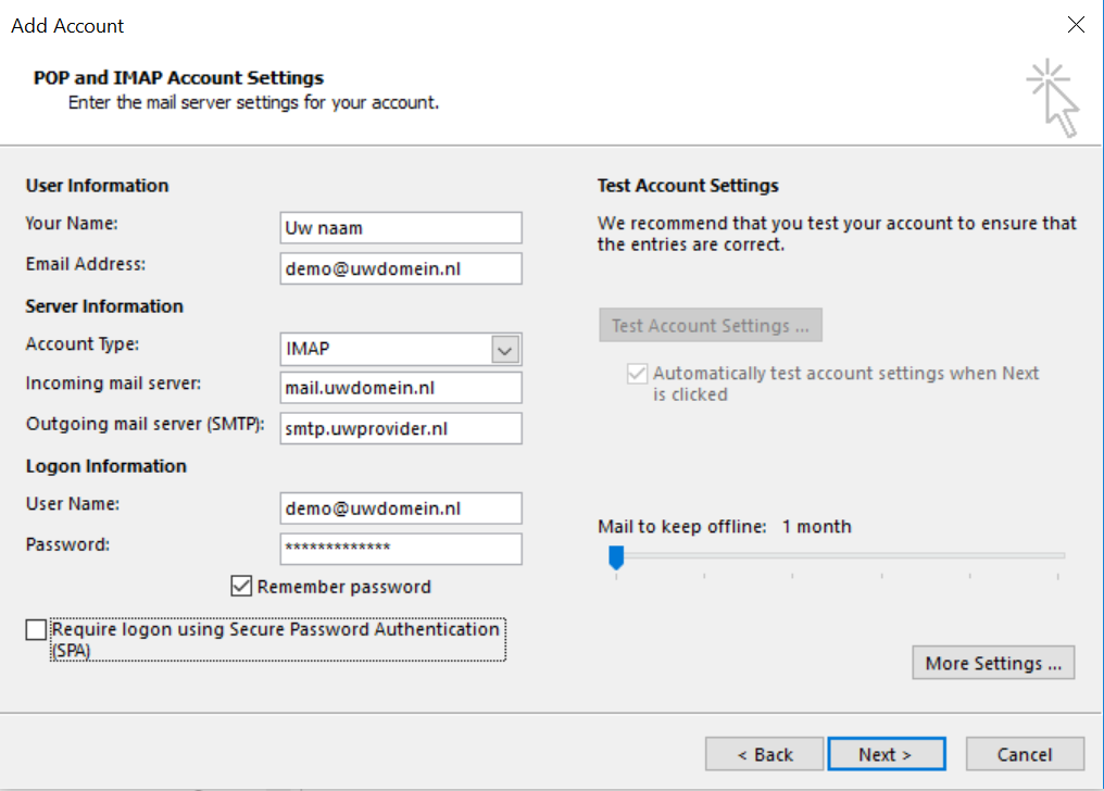 Microsoft Outlook account toevoegen